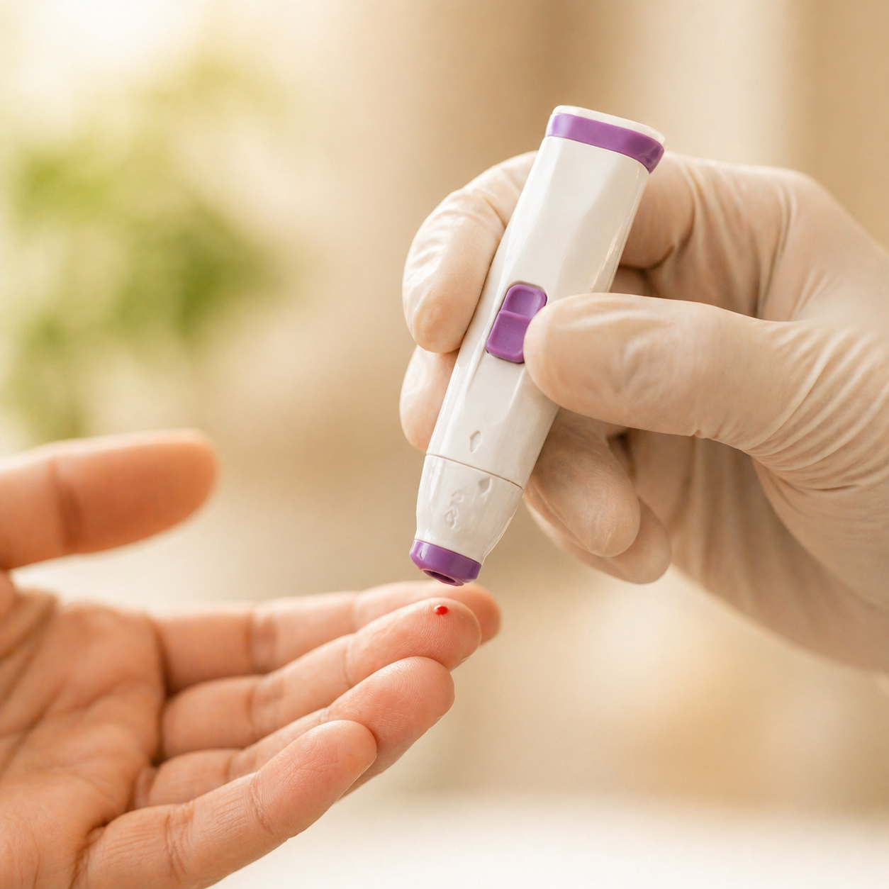 Gentle single prick sample collection with a lancet